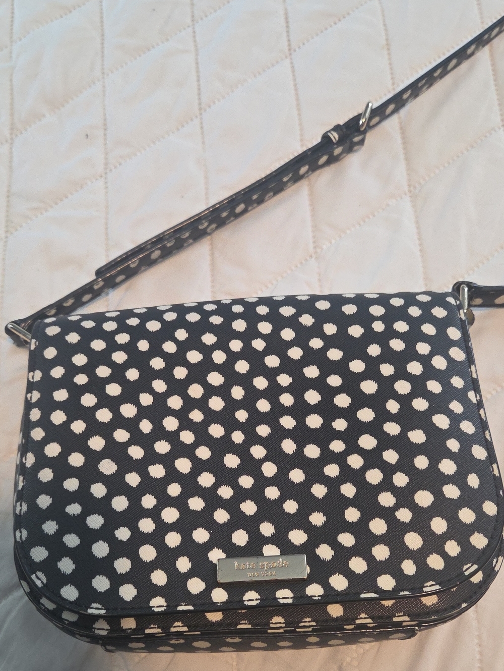 kate spade Black and White Polka Dot Crossbody Purse